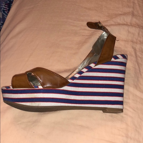 Tommy Hilfiger red white and blue wedges - Picture 1 of 2